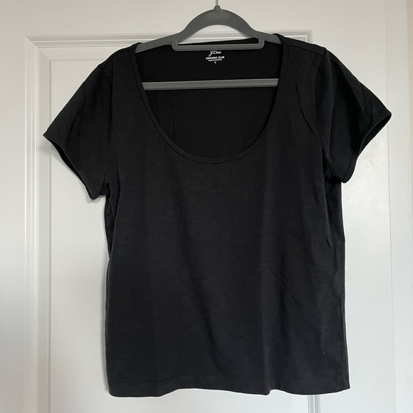 J. Crew Cropped Organic Slub Cotton Scoopneck T-shirt - NWT! - Picture 2 of 7